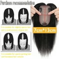 thumbnail image 5 of HAIRRO Hair Toppers Clip In 100% Human Hair Extensions with Bangs Upgrade Hair 150% Density 7*13CM Silk Base Clip in Hair Pieces For Women With Thinning,Hair Loss Cover Gray Hair, 5 of 9