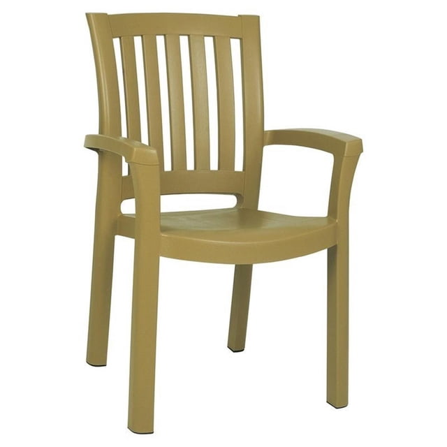 Compamia Sunshine Chaise de Salle à Manger de Patio en Résine avec Accoudoirs, Brun Teck