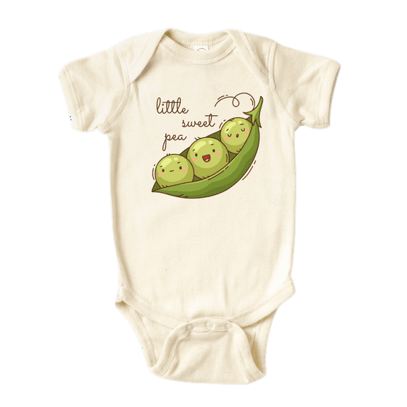 Little Sweet Pea Baby Shirt Premium Custom Baby Clothes Unisex Baby Announcement Gift for Mom Newborn Outfit 3-6m Natural