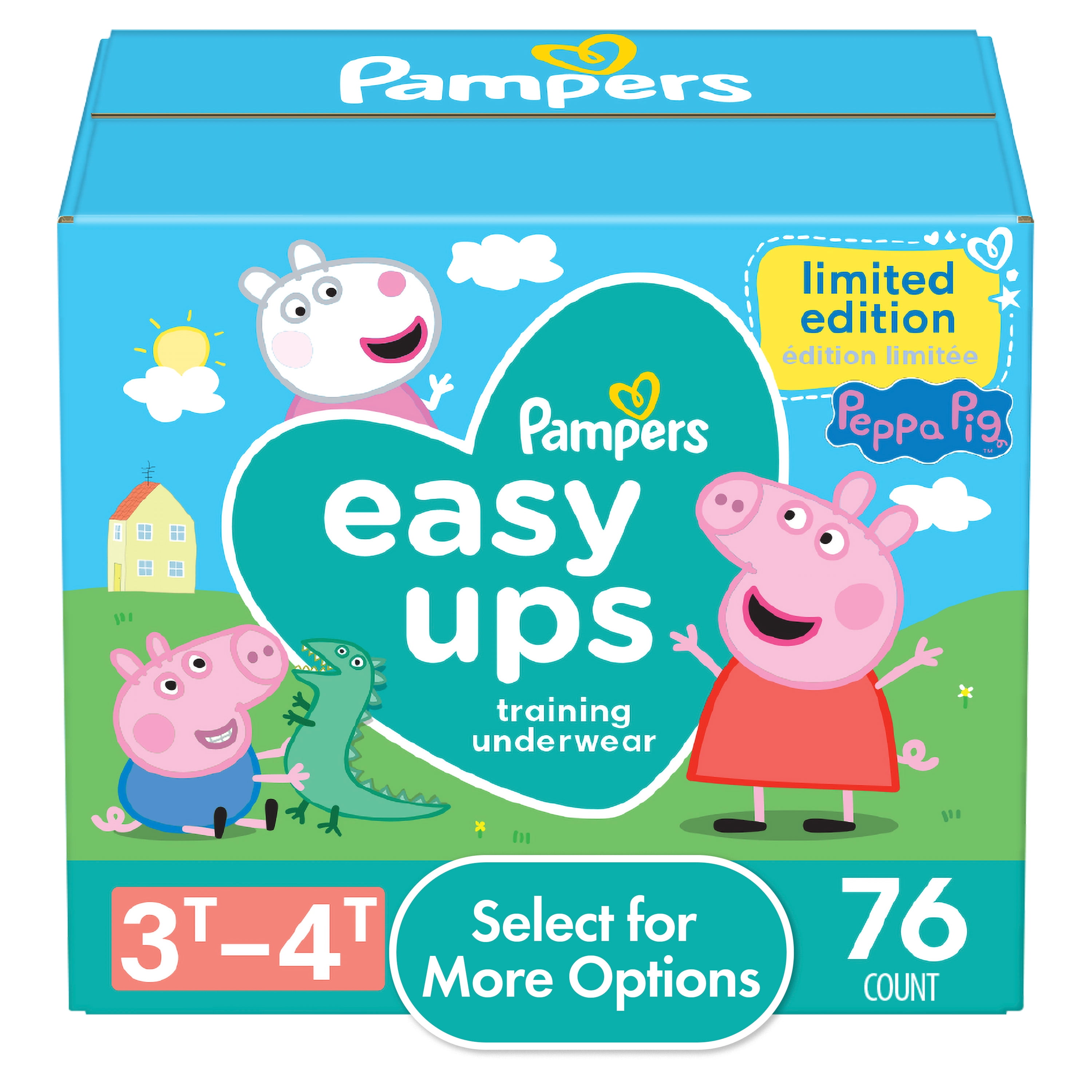 Pampers Easy Ups Girls Training Pants Peppa Pig, Size 3T4T, 76 Count (Select for More Options