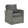 thumbnail image 5 of Highsound 5 Pieces Outdoor Patio Furniture Set, PE Wicker Furniture Conversation Sets with Washable Cushions & 2 Coffee Table for Garden, Poolside, Backyard (Dark Gray), 5 of 10