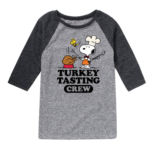 Peanuts - Turkey Tasting Crew - Toddler And Youth Raglan Graphic T-Shirt