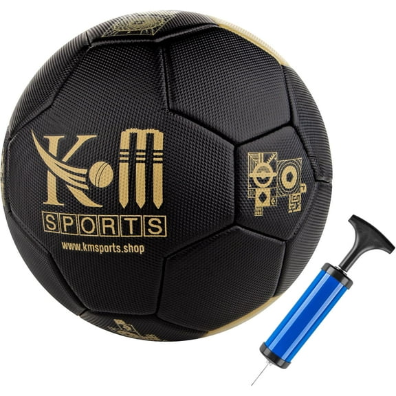 Soccer Ball Size 2,3,4,5 with Pump Needle Classic, Suitable for Youth Boy League Game Training Practice -Hand Stitched, Leather Professional Training, & Match Football Ball, Unisex Balls