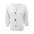 thumbnail image 4 of Lixiuxyad Long Sleeve Tops for Women Casual Women's V Neck Button Down Shirt Casual Blouse For Daily Wear And Comfortable Tops With Classic Design For Spring Summer Fall Seasons, 4 of 4