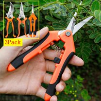 Xhegex Garden Pruning Shears 3 Pack Gardening Shears, Garden Scissors, Stainless Steel Garden Shears, Pruning ScissorsGarden Clippers, Pruning Shears for Gardening Garden Tools,Orange