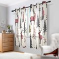 thumbnail image 2 of Yayeee Window Curtains Light Filtering 63"x42" Grommet Panel Pair Home Living Room Decor, Beige Christmas Plaid, 2 of 7