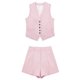 thumbnail image 3 of HH TRAF Conjuntos de pantalones cortos de verano para mujer, estilo vintage, de un solo pecho, con cuello en V, chalecos, tops, pantalones cortos ajustados con cremallera y bragueta, trajes de oficina, 3 of 5