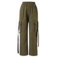 thumbnail image 4 of SIYUDAN Womens Trousers Ladies Casual Pants Army Green Adult Womens Pants Loose Pants High Waisted Trousers Women With Pockets Women'S Fall Pants, 4 of 7