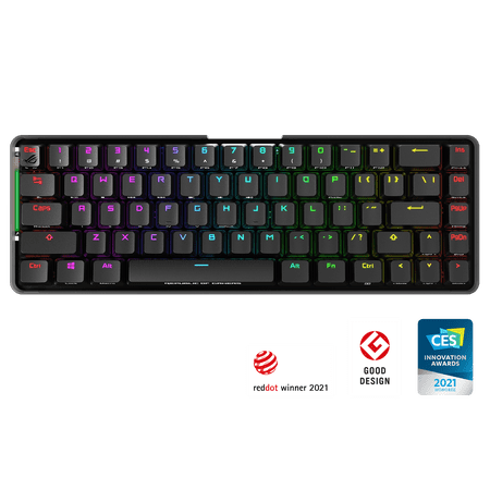 UPC: 0195553031912 | ASUS ROG Falchion NX 65% Wireless RGB Gaming Mechanical Keyboard | ROG NX Blue Clicky Switches  PBT Doubleshot Keycaps  Wired / 2.4G Hz  Touch Panel  Keyboard Cover Case  Macro Support