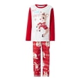 thumbnail image 3 of Conjunto De Pijamas De 2 Piezas Conjunto de pijama familiar de 2 piezas Conjunto informal de manga larga con estampado de alce y pantalones Traje diario Ygjytge Niño Rojo 5T para Niño, 3 of 9