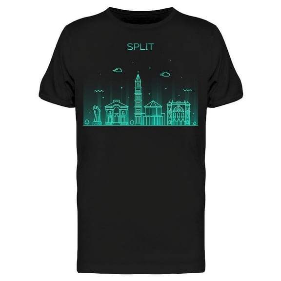 Split Skyline Croatia T-Shirt Men -Image by Shutterstock, Male Small