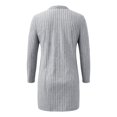 thumbnail image 4 of JUUNthy Cardigan for Womens, Ribbed Knit Open Front Long Sleeve Mid Length Sweater Outerwear with Pockets Black S, 4 of 15