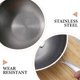 thumbnail image 3 of BRIGHTFUFU Sartén de grano de panal Wok de acero inoxidable, utensilios de cocina con mango, sartén tradicional, 3 of 7