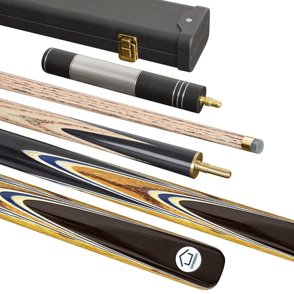 HomeSeason 57" Snooker Cue Stick 18oz 3/4 Jointed Pool Cue, with Extension, Cue Case, Durable Ash Wood and Ebony Construction Billiards Cue