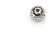 Clearance!! Silver 11mm Double-sided Letter O Rhinestone Banded Round/Ball Shaped Bead
