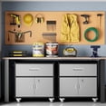 thumbnail image 5 of Metal Garage Storage Cabinet with Wheels, Lockable Rolling Tool Chest with Wheels, Tool Cabinet on Wheels, Utility Cabinet for Home, Office, Garage and Workshop, Black & Gray, 5 of 16
