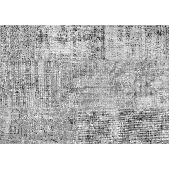 Ahgly Company Indoor Rectangle Patchwork Gray Transitional Area Rugs, 2' x 5'