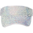 thumbnail image 2 of Diamantes de imitación brillantes Visera deportiva lisa Gorra de verano ajustable Gorras con visera para mujeres Hombres Golf Tenis Ciclismo Correr Trotar Gorra blanca Diamante AB blanco, 2 of 5