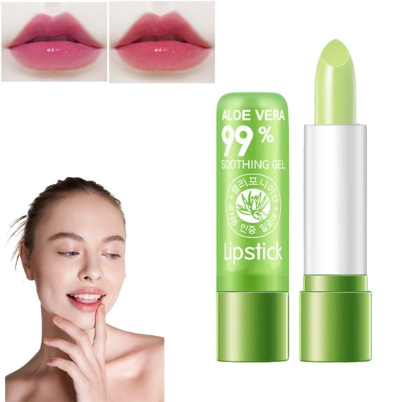 Aloe Lip Balm - Lip Stick Gifts Color Changing Lipstick Long Lasting Change Colour Temperature Color Change Lipstick Moisturiser Lipstick, Color Lipstickwedding, Christmas Makeup Organizers