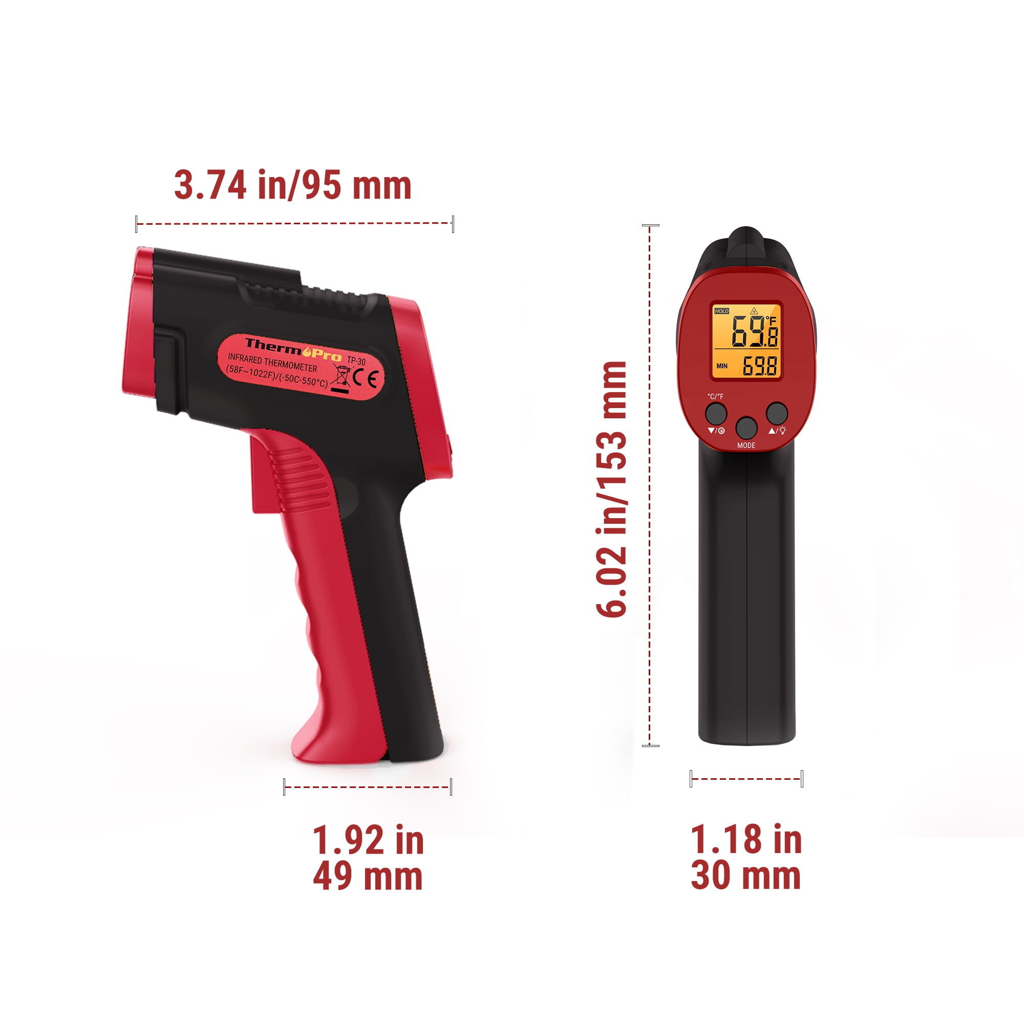 Buy ThermoPro Dual Laser Temperature Gun TP450W at Barbeques Galore.