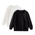 thumbnail image 1 of Lmnyox 2 Pack Chandails pour Enfants Basiques Décontractés à Manches Longues Col Rond Unis Hauts à Enfiler Garçons Filles Chemises de Mode, 1 of 7