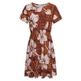 thumbnail image 4 of Hawaiian Hibiscus Flowers Women's Dress Short Sleeve Summer Sundress Summer Women Clothes, 4 of 7