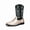 Beige, variant on Men's Snake Print Western Cowboy Boots with Snakeskin Print & Embroidered Shaft – Stylish Pull-On Riding Boots Non-Slip Square Toe Country Boots