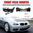 thumbnail image 2 of Ikon Motorsports Fog Lamps & Front & Rear Bumper Cover Conversion Replacement For 2007-2010 BMW E92 E93 3 Series, M3 Style Unpainted PP Polypropylene, 2 of 9