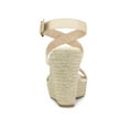 thumbnail image 2 of BLISSFUL STEP Women's Shoes Espadrille Wedge Slingback Crisscross Sandals Beige 7.5, 2 of 8