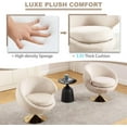 thumbnail image 4 of Modern Swivel Barrel Chair, Beige Velvet Round Accent Chair, 360 Swivel Cuddle Vanity Chair, Upholstered Arm Chair for Living Room, Bedroom, Hotel, Studio, Bar, Salon, Right Beige, 4 of 18