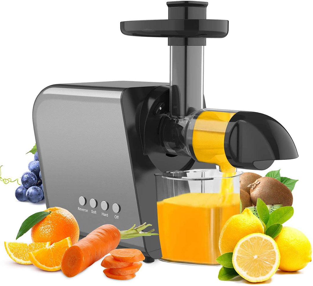 Cold Press Juicer Easy to Clean with Quiet Motor and Reverse Function Slow Masticating Juicer with Brush and Bottle Juicer Extractor Renewed Recipes for Fruits and Vegetables Juicer Machines with Wide Chute 