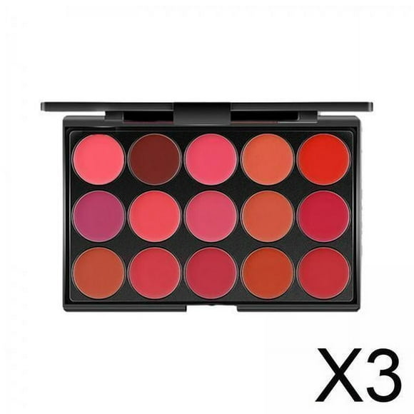 BELOVING 3xLip Palette 15 Lip Glosses Professional Lip Glosses Palette for Nude Lip Women A