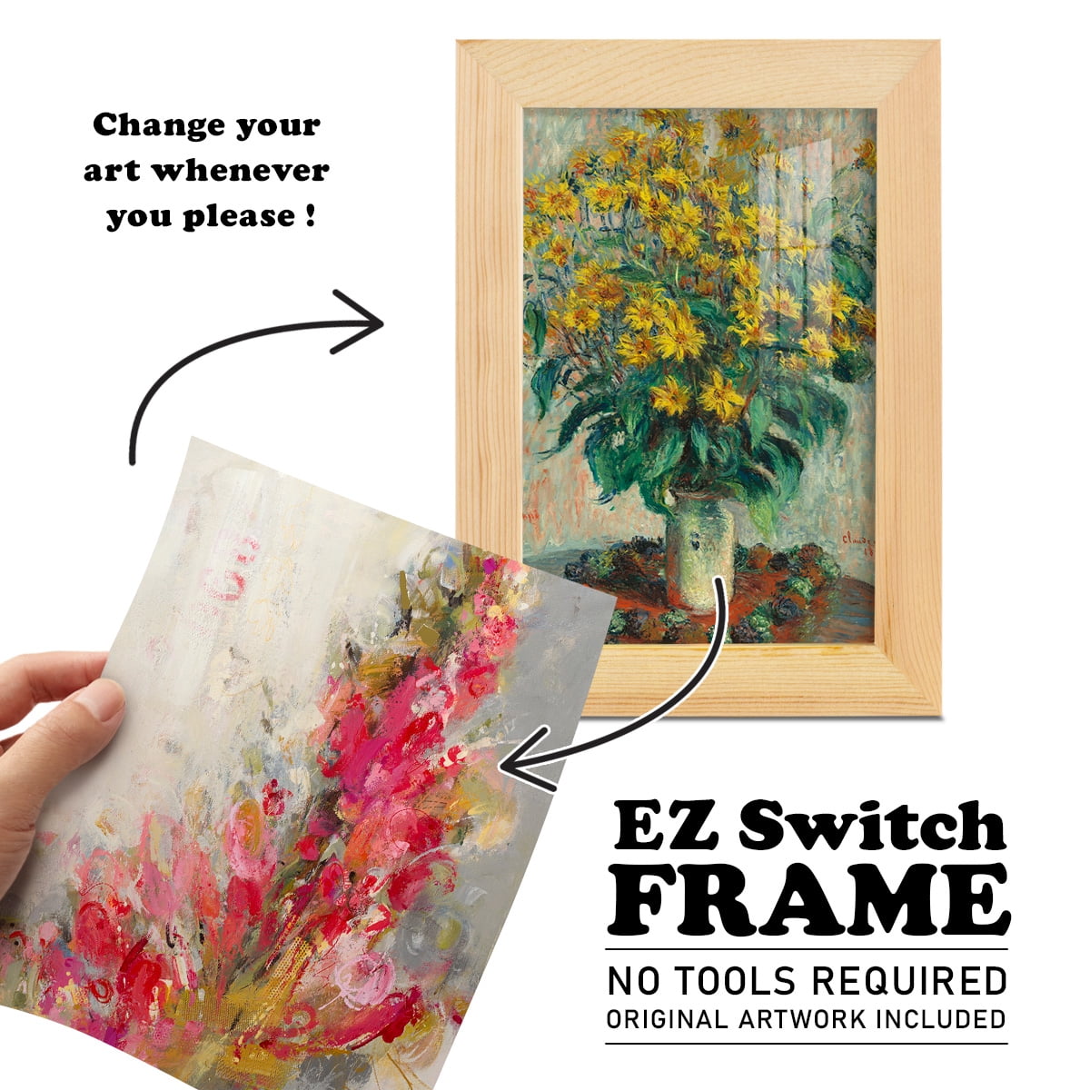 Flip Side - Framed Print w/glass - Natural Wood