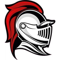 4in x 4.5in Red Knight Mascot Sticker Vinyl School Vehicle Bumper Stickers