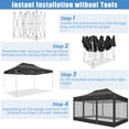 thumbnail image 5 of HOTEEL 10x15ft Pop-Up Gazebo Outdoor Canopy Tent with Adjustable Height, UV 50+ Sun Protection & Removable Mosquito Net - Waterproof Instant Shelter, Black, 5 of 8