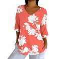 thumbnail image 5 of Endives Women's Elegant Shirts 3/4 Length Sleeve Casual Loose with Round Neck Shirts Womens Tops 2025, 5 of 6