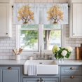 thumbnail image 2 of Tree Branch Window Valance Curtain Flower Floral Leaves Plant Rod Pocket Short Curtain for Living Room, Bedroom & Kitchen Window Decor 42x12in, 2 of 8