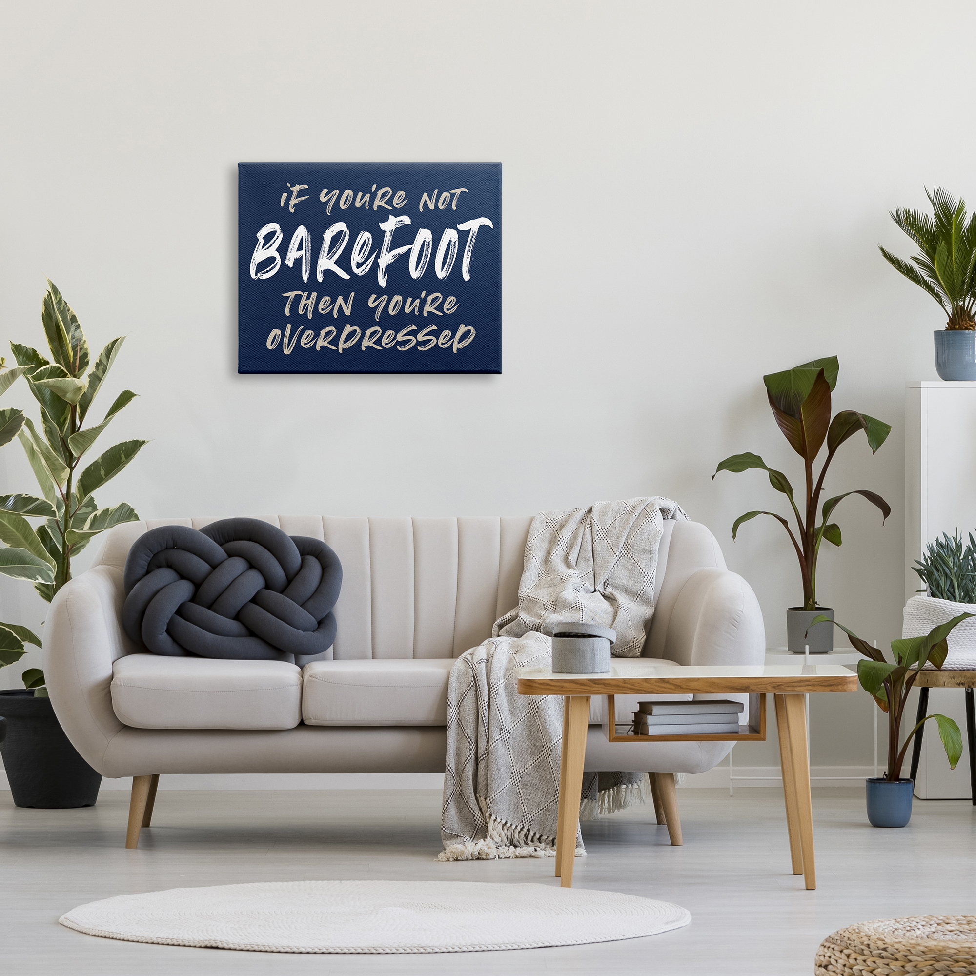 Stupell Industries Humorous Barefoot Saying Phrase Marker Streaks Text Graphic Art Gallery Wrapped Canvas Print Wall Art, Design by Lettered and Lined