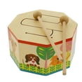 thumbnail image 2 of Tambor de 3 Tonos Estampado de Animales de Dibujos Animados para Aprendizaje de Macarena Juguete de tambor de tres tomones de madera, 2 of 6