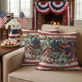thumbnail image 2 of 2 Pack Outdoor Waterproof Throw Pillow Covers,Independence Day Colorful Floral Decorative Square Patio Pillowcases for Chair Couch Sofa 16x16in, 2 of 9