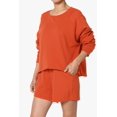 thumbnail image 3 of Women's Cotton Terry Long Sleeve Oversized Top & Drawstring Shorts SET, 3 of 11