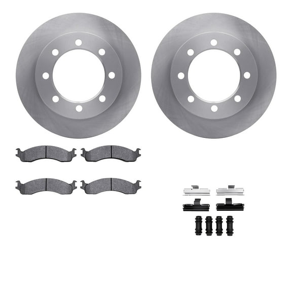 Dynamic Friction Company Front Brake Rotors with Heavy Duty Brake Pads includes Hardware 6212-99381