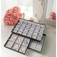 thumbnail image 6 of ProCase Set of 3 Stackable Jewelry Trays Organizer for Drawers, Jewellery Drawer Insert Divider Jewel Display Storage Container with Removable Dividers for Ring Earring Necklace Bracelet Watch -Black, 6 of 7