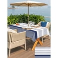 thumbnail image 6 of 54x80 Inch Outdoor Tablecloth with Umbrella Hole Zipper Rectangle Navy Blue Stripe Rectangular Tablecloths Outside Waterproof Modern Rustic Horizontal Blue Striped Patio Table Cover for Picnic Party, 6 of 8