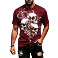 thumbnail image 2 of CONZONE Mens Halloween T-Shirts Skeleton Graphic Tees for Men Short Sleeve Crew Neck Casual Tops, 2 of 3