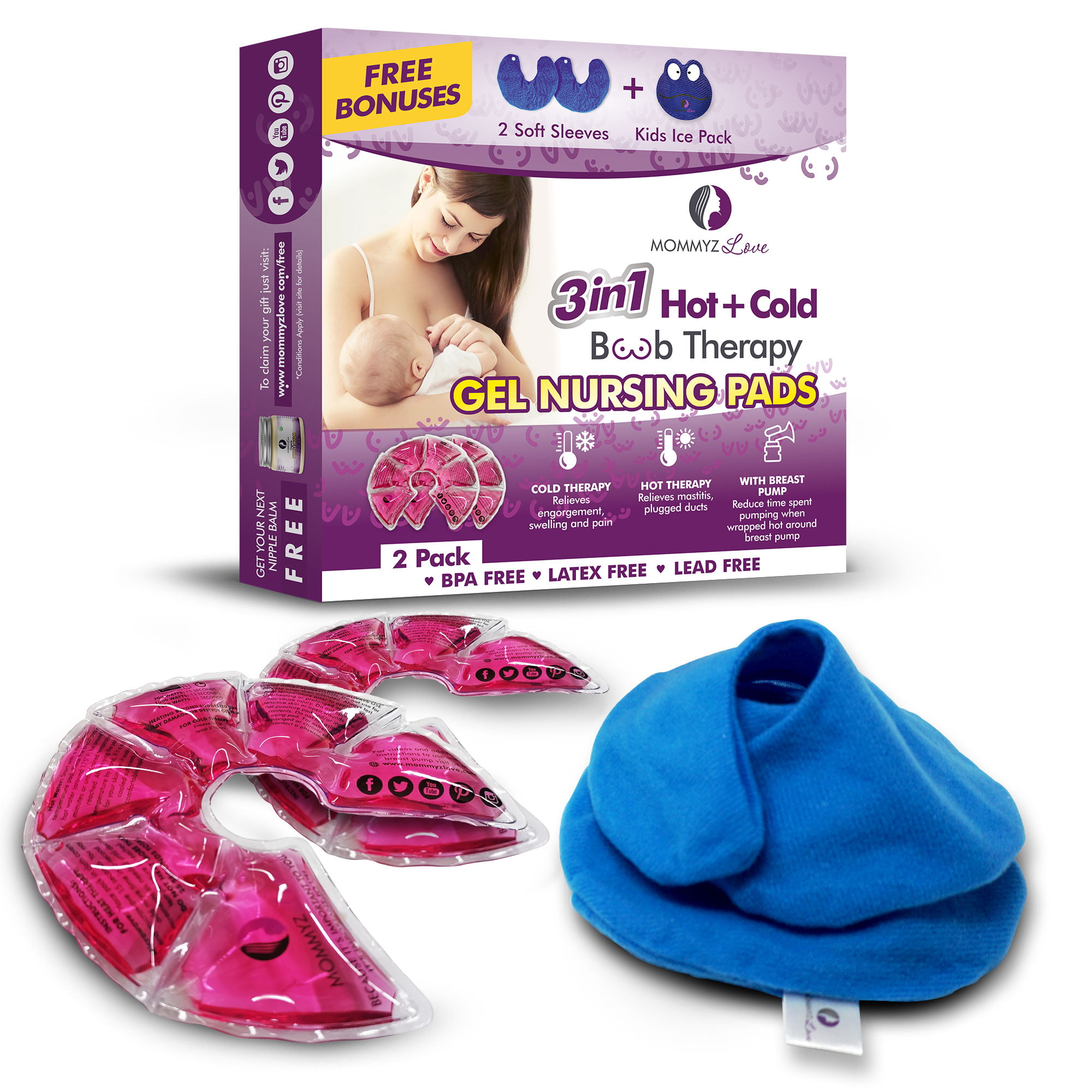 Breast Therapy Pads Hot Cold Breastfeeding Gel Pads Nursing Pain Relief  Reusable