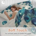 thumbnail image 4 of 3 Piece Peacock Feather Duvet Cover Set Twin Size,Microfiber Comforter/Quilt Cover with Corner Ties and 2 Pillowcases,Teal Ethnic Rustic Farmhouse Elegant All Season Soft Bedding with Zipper Closure, 4 of 8