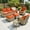 Orange Red, variant on Ovios 8 Pieces Outdoor Patio Sectional Furniture All-Weather Rattan Wicker Conversation with Swivel Glider Rocking Chair Patio Sofa Outdoor Chairs for Backyard Balcony