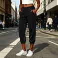 thumbnail image 2 of Lmueinov 2026 Women's 100% Corduroy Elastic Waist Cropped Jogger Pants, Side Pockets Loose Fit Soft Casual Capri Lounge Walking Trousers S-2XL, 2 of 8