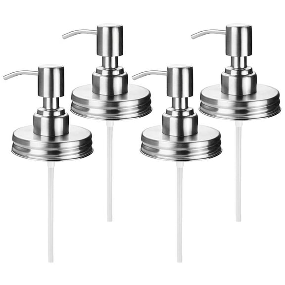 Zhiyie 4Pcs Mason Jar Soap Dispenser Lid and Pump Replacement Soap Pump for Kitchen Bathroom